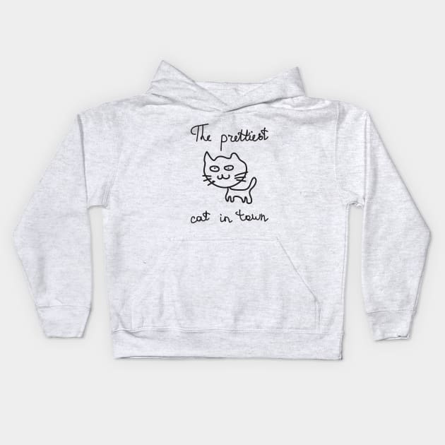 The prettiest cat in town Kids Hoodie by cat_in_slippers